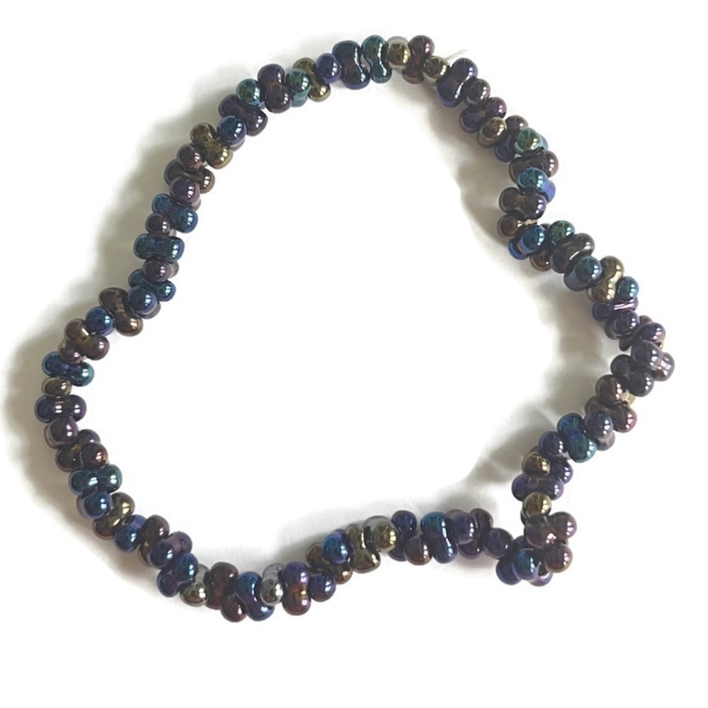 As Low as $2 Black Iris Czech Farfalle Beads 6.5mm x 3.2mm 10g (92)